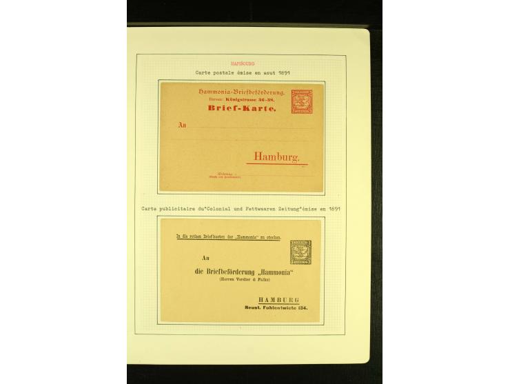 Privat-Beförderung / HAMMONIA II 1888/95, ungebrauchte und gestempelte Sammlung mit Briefen und Ganzsachen sowie einigen Prob