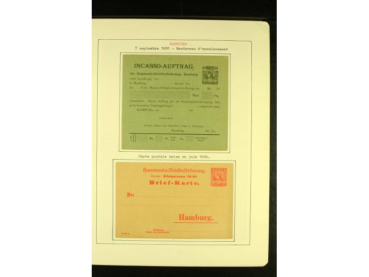 Privat-Beförderung / HAMMONIA II 1888/95, ungebrauchte und gestempelte Sammlung mit Briefen und Ganzsachen sowie einigen Prob