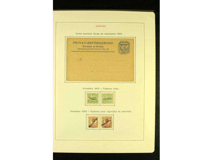 Privat-Beförderung / HAMMONIA II 1888/95, ungebrauchte und gestempelte Sammlung mit Briefen und Ganzsachen sowie einigen Prob