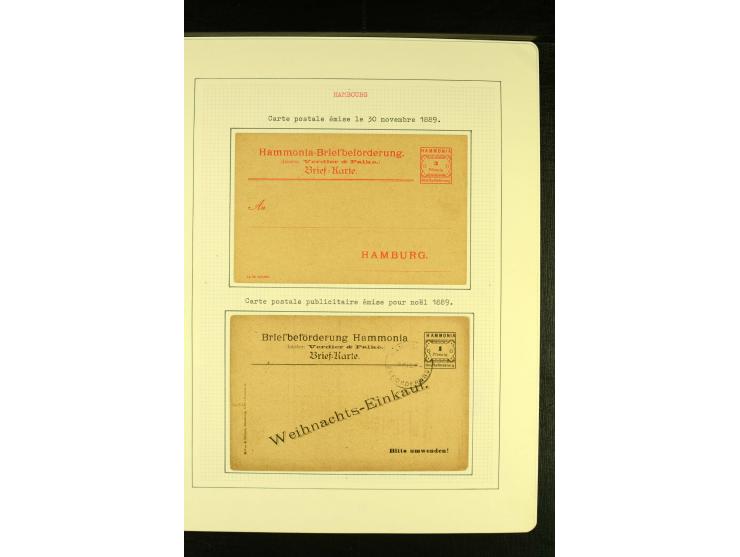 Privat-Beförderung / HAMMONIA II 1888/95, ungebrauchte und gestempelte Sammlung mit Briefen und Ganzsachen sowie einigen Prob