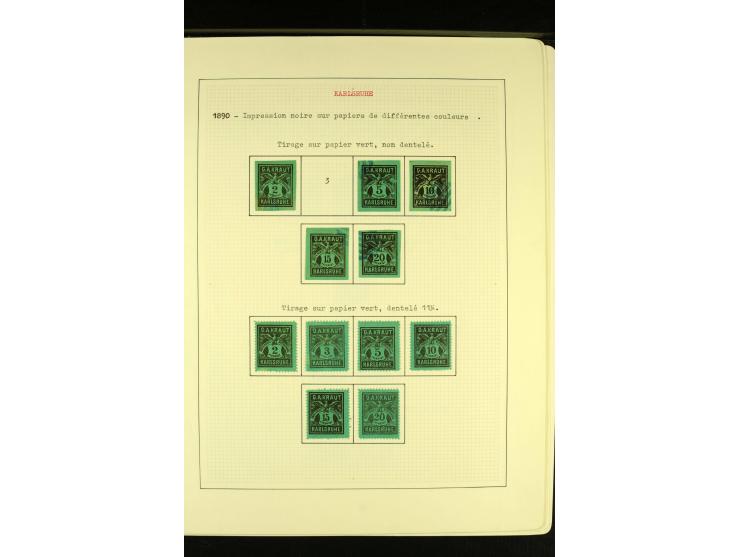 KARLSRUHE 1886/99, schöne ungebrauchte und gestempelte Sammlung mit Briefen und Ganzsachen, dabei einige Besonderheite wie Zä