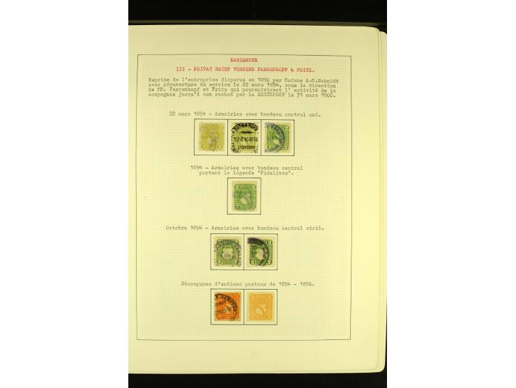 KARLSRUHE 1886/99, schöne ungebrauchte und gestempelte Sammlung mit Briefen und Ganzsachen, dabei einige Besonderheite wie Zä