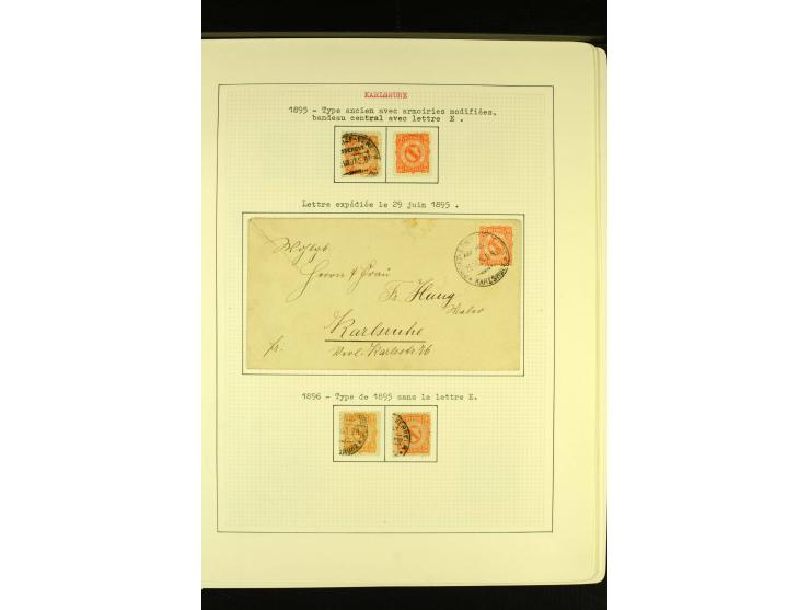 KARLSRUHE 1886/99, schöne ungebrauchte und gestempelte Sammlung mit Briefen und Ganzsachen, dabei einige Besonderheite wie Zä