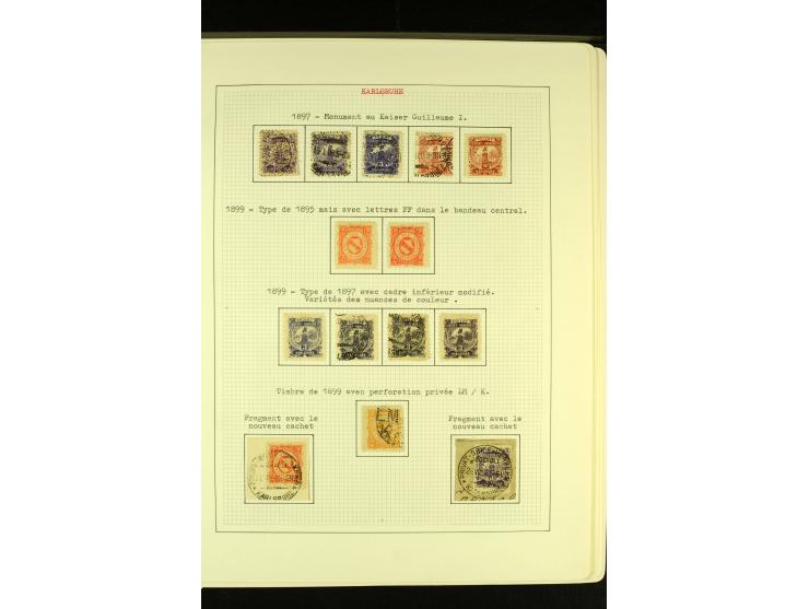 KARLSRUHE 1886/99, schöne ungebrauchte und gestempelte Sammlung mit Briefen und Ganzsachen, dabei einige Besonderheite wie Zä