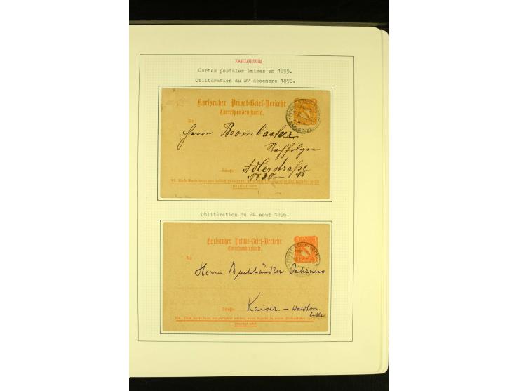 KARLSRUHE 1886/99, schöne ungebrauchte und gestempelte Sammlung mit Briefen und Ganzsachen, dabei einige Besonderheite wie Zä