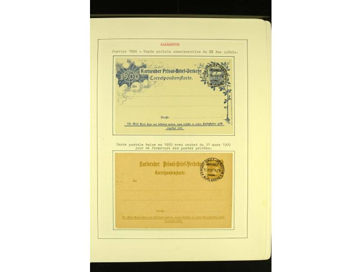 KARLSRUHE 1886/99, schöne ungebrauchte und gestempelte Sammlung mit Briefen und Ganzsachen, dabei einige Besonderheite wie Zä