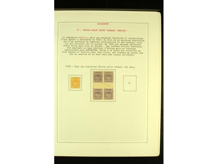 KARLSRUHE 1886/99, schöne ungebrauchte und gestempelte Sammlung mit Briefen und Ganzsachen, dabei einige Besonderheite wie Zä