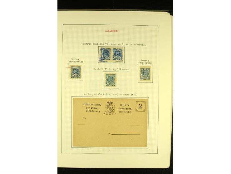 KARLSRUHE 1886/99, schöne ungebrauchte und gestempelte Sammlung mit Briefen und Ganzsachen, dabei einige Besonderheite wie Zä