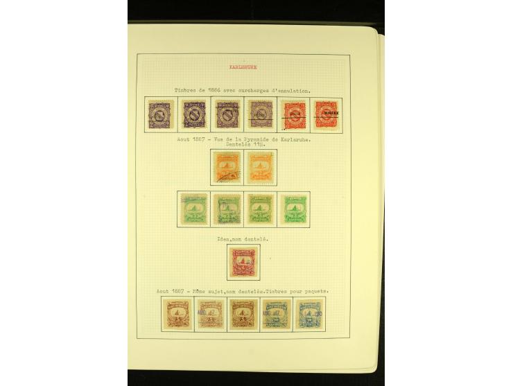 KARLSRUHE 1886/99, schöne ungebrauchte und gestempelte Sammlung mit Briefen und Ganzsachen, dabei einige Besonderheite wie Zä