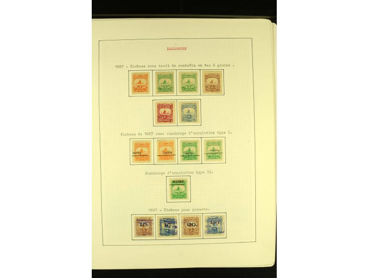 KARLSRUHE 1886/99, schöne ungebrauchte und gestempelte Sammlung mit Briefen und Ganzsachen, dabei einige Besonderheite wie Zä