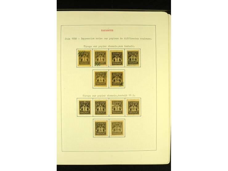 KARLSRUHE 1886/99, schöne ungebrauchte und gestempelte Sammlung mit Briefen und Ganzsachen, dabei einige Besonderheite wie Zä