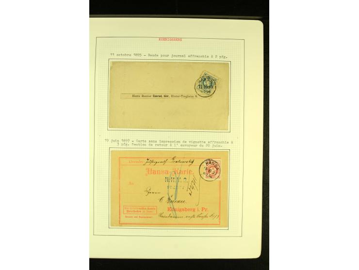 KÖNIGSBERG 1894/97, schöne ungebrauchte und gestempelte Sammlung mit Briefen und Ganzsachen, gute Erhaltung
