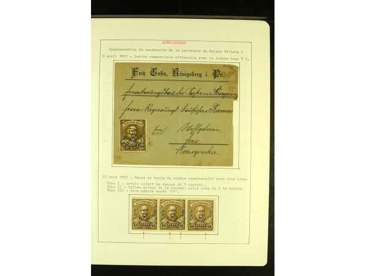 KÖNIGSBERG 1894/97, schöne ungebrauchte und gestempelte Sammlung mit Briefen und Ganzsachen, gute Erhaltung