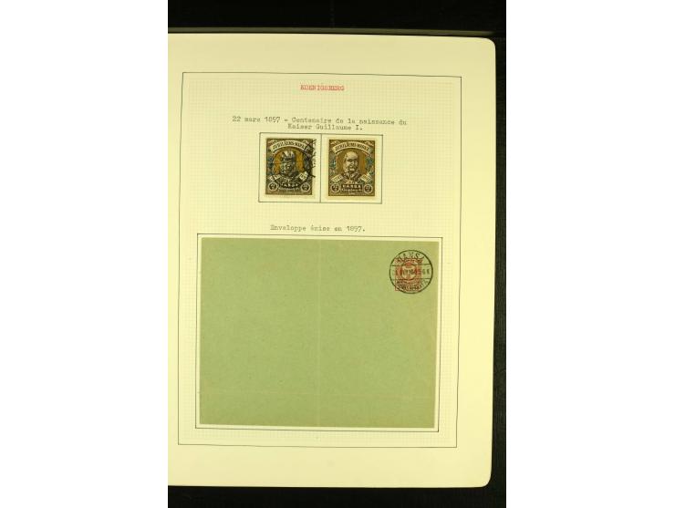 KÖNIGSBERG 1894/97, schöne ungebrauchte und gestempelte Sammlung mit Briefen und Ganzsachen, gute Erhaltung