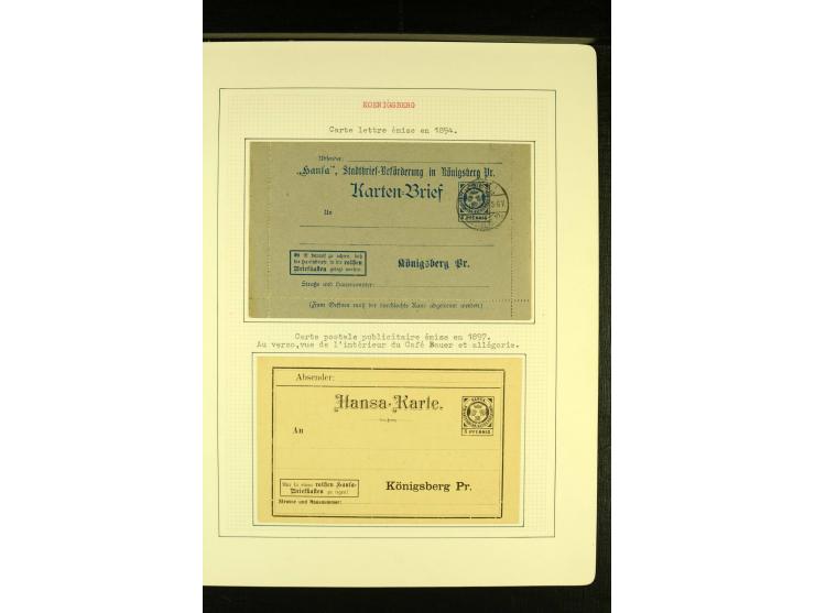 KÖNIGSBERG 1894/97, schöne ungebrauchte und gestempelte Sammlung mit Briefen und Ganzsachen, gute Erhaltung