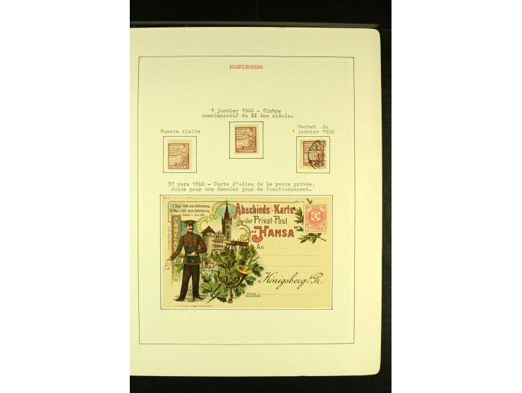 KÖNIGSBERG 1894/97, schöne ungebrauchte und gestempelte Sammlung mit Briefen und Ganzsachen, gute Erhaltung