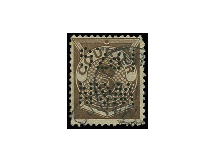 LEIPZIG COURIER 1892, Ziffernzeichnung 3 Pfg. braun mit Lochung "W & N LPZG", sauber gestempelt, minimal unfrisch, selten 
