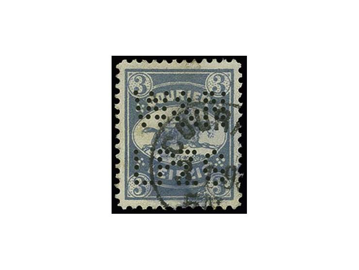 1892, Reitender Bote 3 Pfg. graublau mit Lochung "W & N LPZG", sauber gestempelt, gute Erhaltung