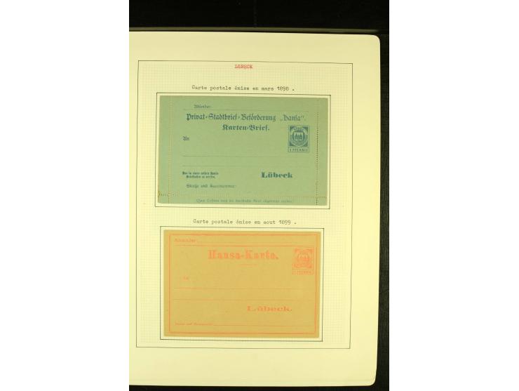 HANSA 1897/1900, ungebrauchte und gestempelte Sammlung mit vier Ganzsachen, gute Erhaltung