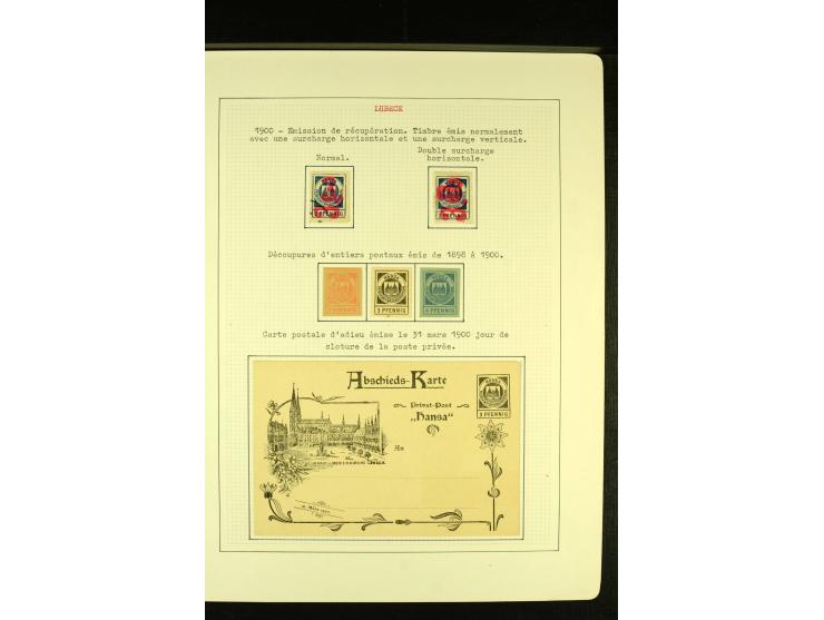 HANSA 1897/1900, ungebrauchte und gestempelte Sammlung mit vier Ganzsachen, gute Erhaltung