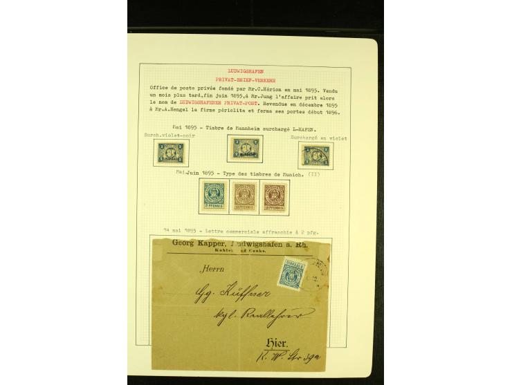 LUDWIGSHAFEN 1895/96, kleine ungebrauchte und gestempelte Sammlung inkl. Mi.-Nr. 2 auf Brief, meist gute Erhaltung