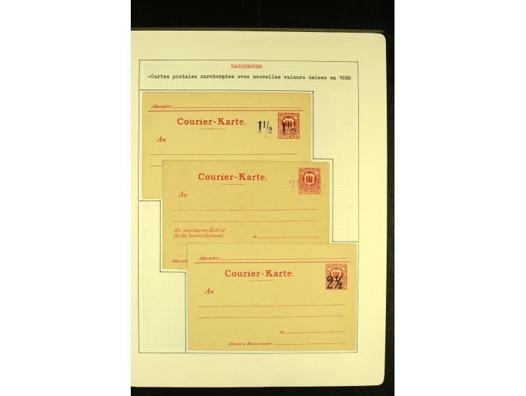 MAGDEBURG COURIER 1896/99, ungebrauchte und gestempelte Sammlung mit vielen Besonderheiten sowie Briefen und Ganzsachen, gute