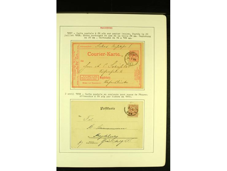 MAGDEBURG COURIER 1896/99, ungebrauchte und gestempelte Sammlung mit vielen Besonderheiten sowie Briefen und Ganzsachen, gute