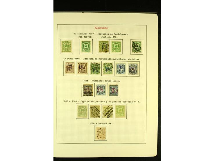 MAGDEBURG COURIER 1896/99, ungebrauchte und gestempelte Sammlung mit vielen Besonderheiten sowie Briefen und Ganzsachen, gute