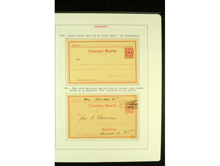 MAGDEBURG COURIER 1896/99, ungebrauchte und gestempelte Sammlung mit vielen Besonderheiten sowie Briefen und Ganzsachen, gute