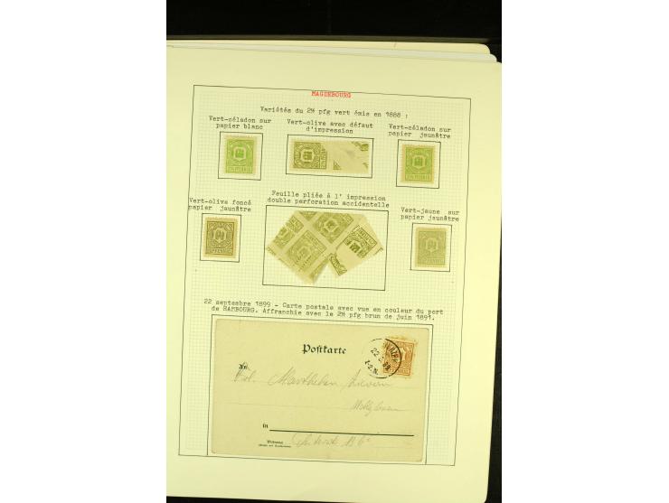MAGDEBURG COURIER 1896/99, ungebrauchte und gestempelte Sammlung mit vielen Besonderheiten sowie Briefen und Ganzsachen, gute