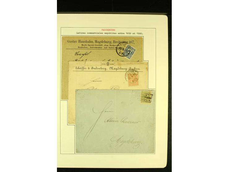 MAGDEBURG COURIER 1896/99, ungebrauchte und gestempelte Sammlung mit vielen Besonderheiten sowie Briefen und Ganzsachen, gute