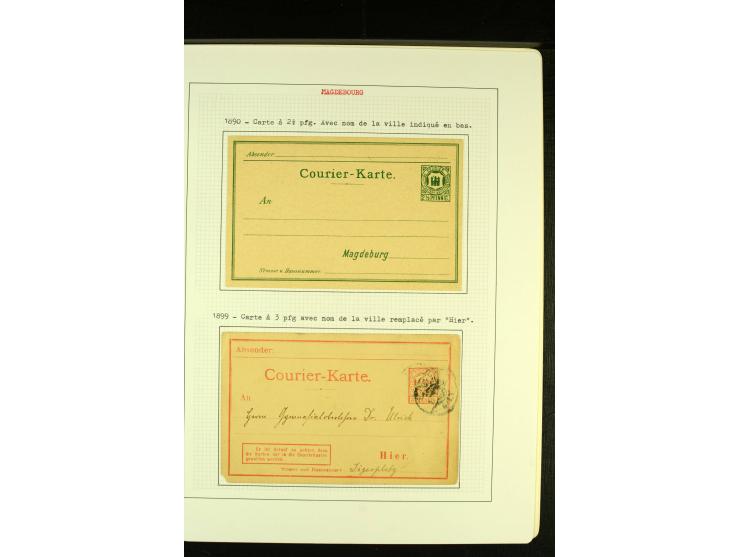 MAGDEBURG COURIER 1896/99, ungebrauchte und gestempelte Sammlung mit vielen Besonderheiten sowie Briefen und Ganzsachen, gute