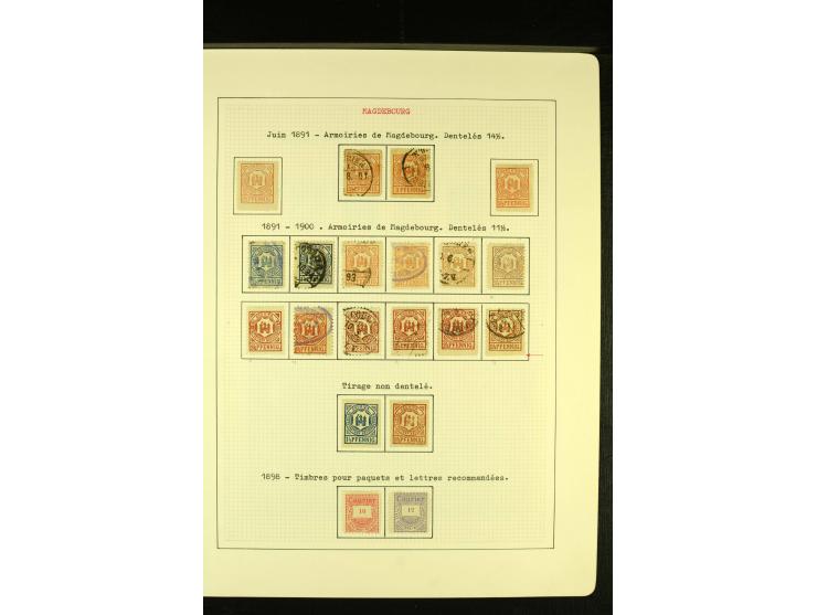 MAGDEBURG COURIER 1896/99, ungebrauchte und gestempelte Sammlung mit vielen Besonderheiten sowie Briefen und Ganzsachen, gute