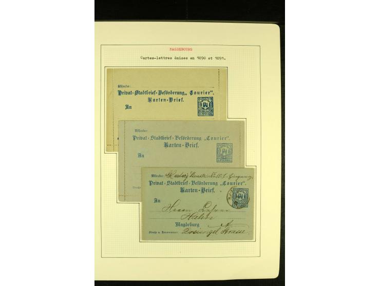 MAGDEBURG COURIER 1896/99, ungebrauchte und gestempelte Sammlung mit vielen Besonderheiten sowie Briefen und Ganzsachen, gute