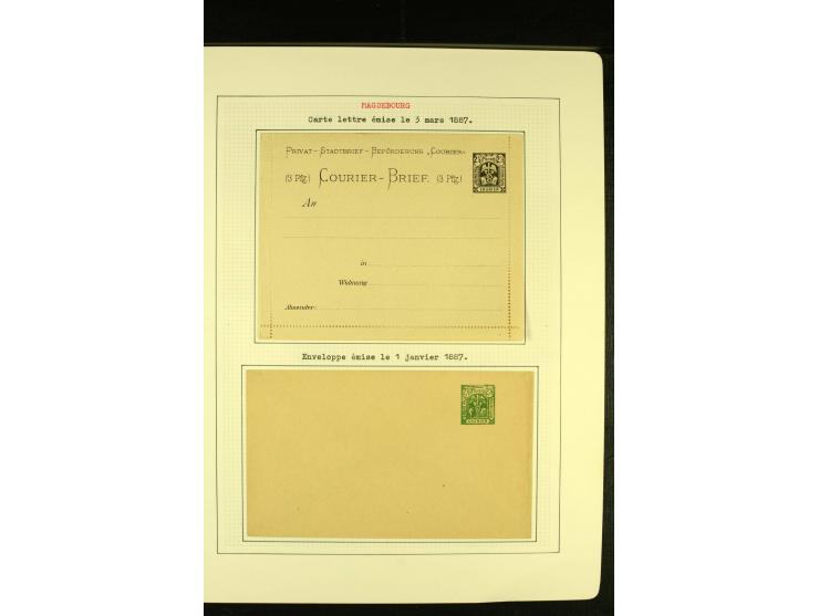 MAGDEBURG COURIER 1896/99, ungebrauchte und gestempelte Sammlung mit vielen Besonderheiten sowie Briefen und Ganzsachen, gute
