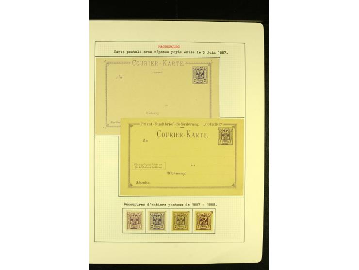 MAGDEBURG COURIER 1896/99, ungebrauchte und gestempelte Sammlung mit vielen Besonderheiten sowie Briefen und Ganzsachen, gute