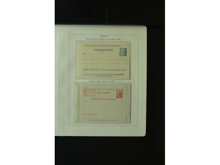 MANNHEIM 1886/1906, ungebrauchte und gestempelte Sammlung mit einigen Besonderheiten sowie 6 Briefen bzw. Ganzsachen, gute Er