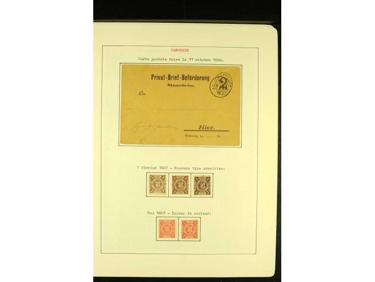MANNHEIM 1886/1906, ungebrauchte und gestempelte Sammlung mit einigen Besonderheiten sowie 6 Briefen bzw. Ganzsachen, gute Er