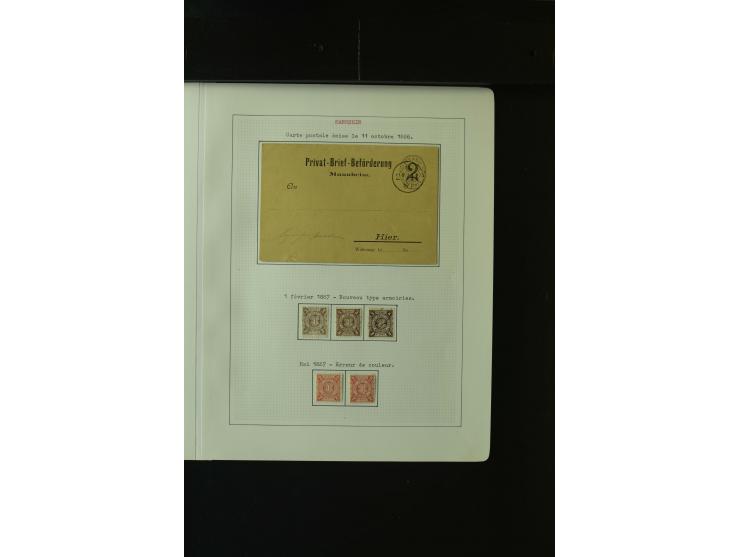 MANNHEIM 1886/1906, ungebrauchte und gestempelte Sammlung mit einigen Besonderheiten sowie 6 Briefen bzw. Ganzsachen, gute Er