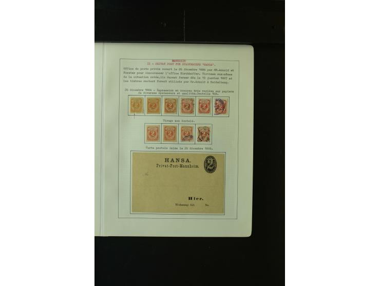 MANNHEIM 1886/1906, ungebrauchte und gestempelte Sammlung mit einigen Besonderheiten sowie 6 Briefen bzw. Ganzsachen, gute Er