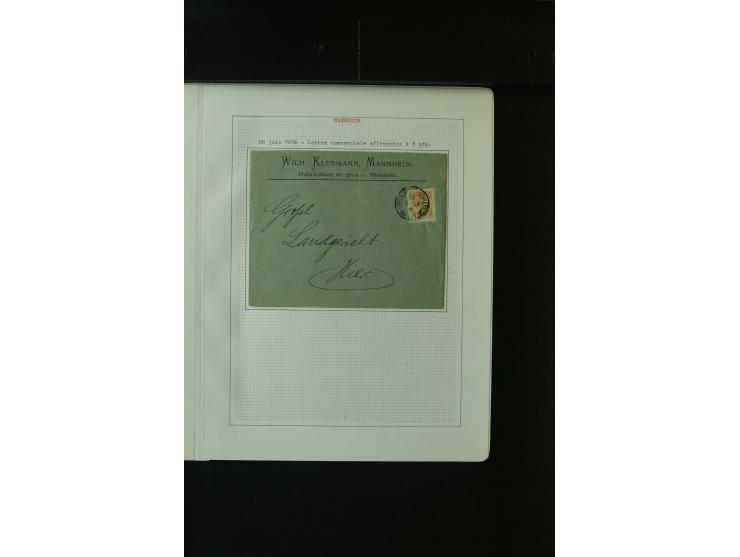 MANNHEIM 1886/1906, ungebrauchte und gestempelte Sammlung mit einigen Besonderheiten sowie 6 Briefen bzw. Ganzsachen, gute Er