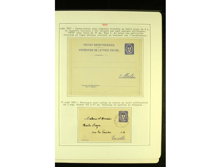  METZ 1886/96, umfangreiche Sammlung Ganzsachen mit insgesamt 36 Stück, meist gute Erhaltung