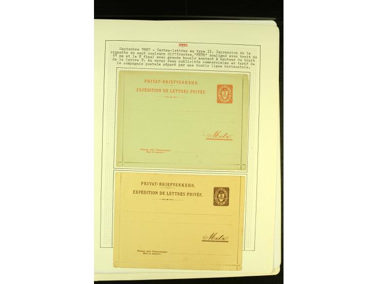  METZ 1886/96, umfangreiche Sammlung Ganzsachen mit insgesamt 36 Stück, meist gute Erhaltung