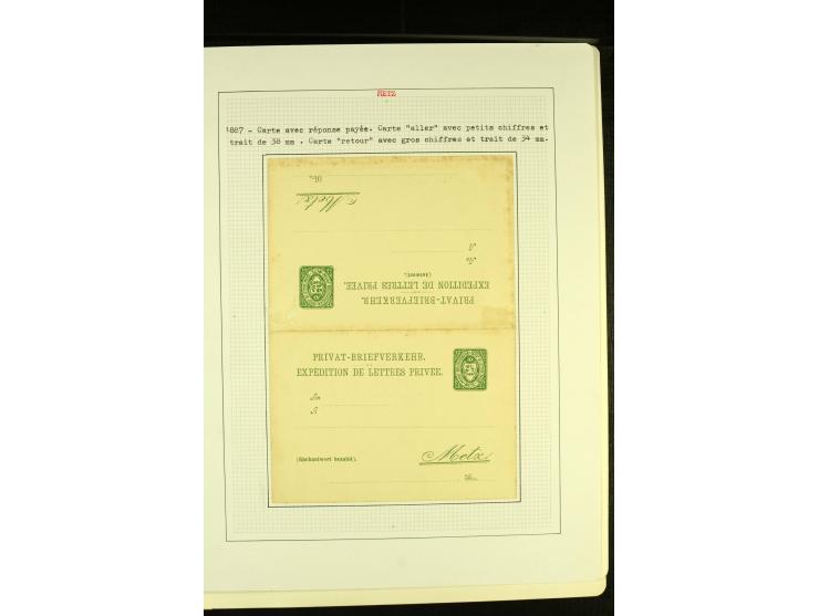 METZ 1886/96, umfangreiche Sammlung Ganzsachen mit insgesamt 36 Stück, meist gute Erhaltung