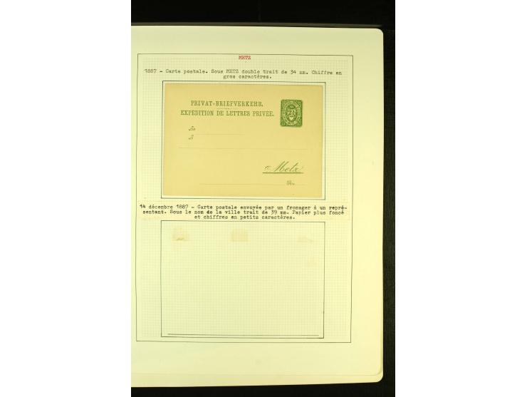  METZ 1886/96, umfangreiche Sammlung Ganzsachen mit insgesamt 36 Stück, meist gute Erhaltung
