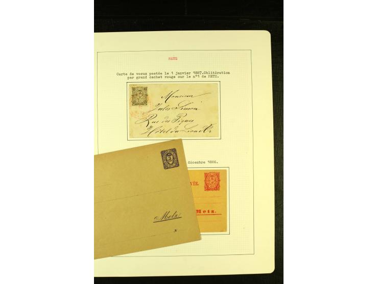  METZ 1886/96, umfangreiche Sammlung Ganzsachen mit insgesamt 36 Stück, meist gute Erhaltung