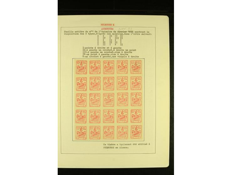 MÜHLHAUSEN (ELSASS) 1895, Herion Familienwappen 2-3 Pfg., interessante ungebrauchte und gestempelte Sammlung, dabei Mi.-Nr. 1