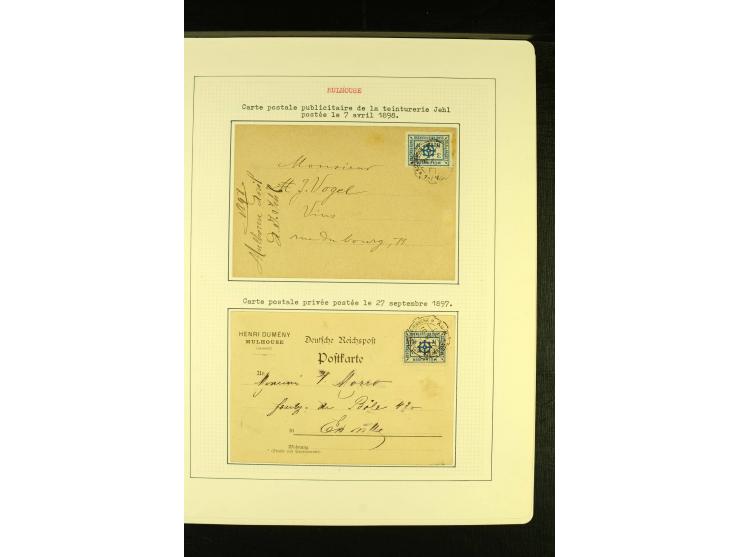 1896, Stadtwappen 2-3 Pfg. ungebrauchte und gestempelte Sammlung mit 6 Briefen bzw. Karten, gute Erhaltung