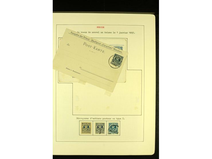 MÜNCHEN Privat-Stadtpost COURIER 1896/98, schöne ungebrauchte und gestempelte Sammlung mit einigen Besonderheiten sowie 22 Ga