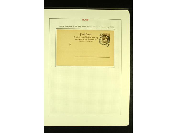 PLAUEN Stadt-Briefbeförderung Marquardt & Co. 1890/94, ungebrauchte und gestempelte Sammlung mit zwei Ganzsachen, gute Erhalt